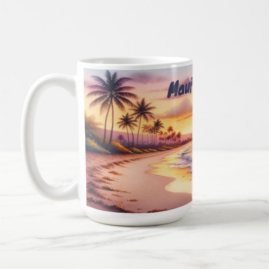 Waterverf Sketch Maui Hawaii Kleurrijk | Koffiemok (Links)