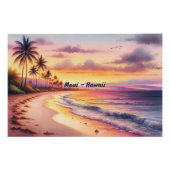 Waterverf Sketch Maui Hawaii Kleurrijk | Perfect Poster (Voorkant)