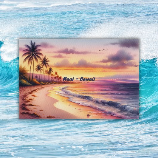 Waterverf Sketch Maui Hawaii Kleurrijk | Perfect Poster