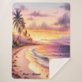 Waterverf Sketch Maui Hawaii Kleurrijk | Sherpa Deken (Voorkant)