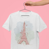 Waterverf Sketchy Doodle Eiffeltoren T-shirt
