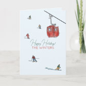 Waterverf skiën bedankkaart (Voorkant)