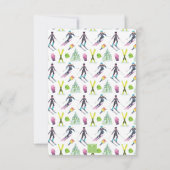 Waterverf skiën gepersonaliseerd bedankkaart (Achterkant)