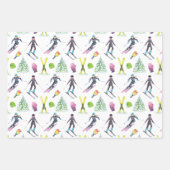 Waterverf skiën inpakpapier vel (Voorkant)