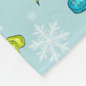 Waterverf Skiën Pika met uitrusting op Blue Snow Fleece Deken (Hoek)