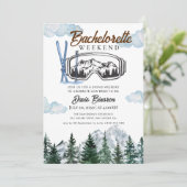 waterverf skiën vrijgezellenweekend kaart (Staand voorkant)