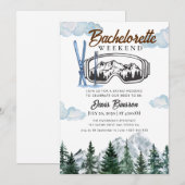 waterverf skiën vrijgezellenweekend kaart (Voorkant / Achterkant)