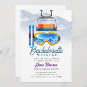 waterverf skiën vrijgezellenweekend kaart (Voorkant / Achterkant)