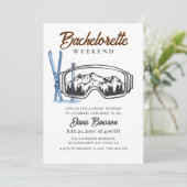 waterverf skiën vrijgezellenweekend kaart (Staand voorkant)