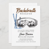 waterverf skiën vrijgezellenweekend kaart (Voorkant / Achterkant)