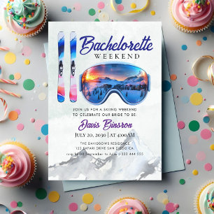 waterverf skiën vrijgezellenweekend kaart