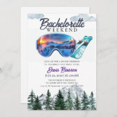 waterverf skiën vrijgezellenweekend kaart (Voorkant / Achterkant)