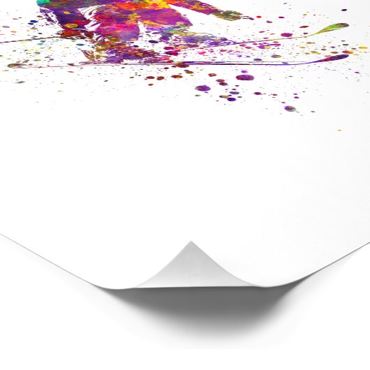 waterverf skier foto afdruk (Hoek)