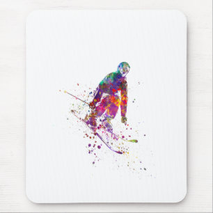 waterverf skier muismat