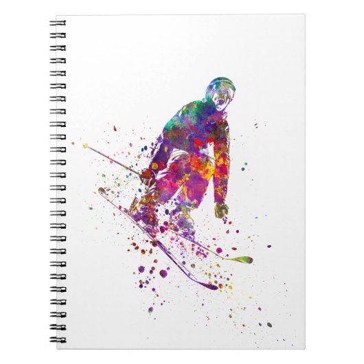 waterverf skier notitieboek (Voorkant)