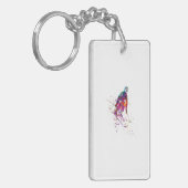waterverf skier sleutelhanger (Voorkant Links)