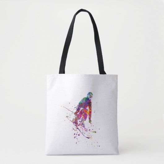waterverf skier tote bag (Voorkant)