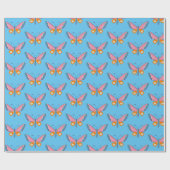 Waterverf Skinny Butterfly Wrapping Paper Cadeaupapier (Vlak)