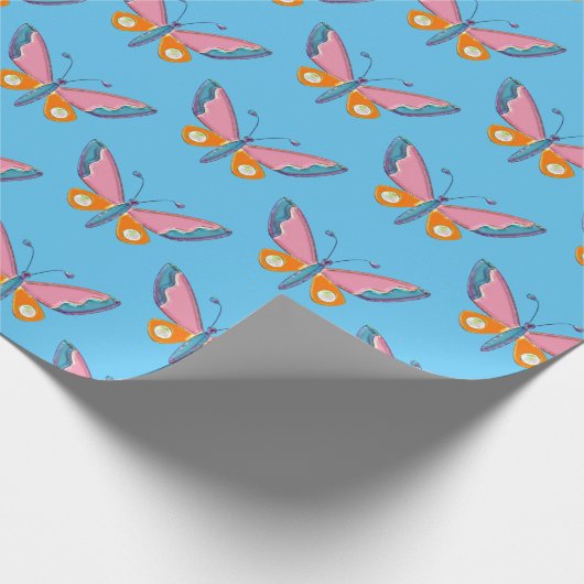 Waterverf Skinny Butterfly Wrapping Paper Cadeaupapier (Hoek)
