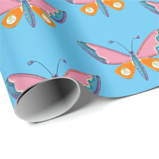 Waterverf Skinny Butterfly Wrapping Paper Cadeaupapier (Rol Hoek)