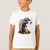 Waterverf Skunk Halloween Kinder T-shirt (Voorkant)