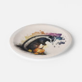 Waterverf Skunk Halloween Papieren Bordje (Gekanteld)