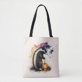 Waterverf Skunk Halloween Tote Bag (Voorkant)