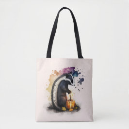 Waterverf Skunk Halloween Tote Bag