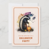 Waterverf Skunk Halloween Uitnodiging Kaart (Voorkant)