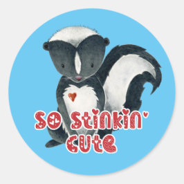 Waterverf skunk ronde sticker