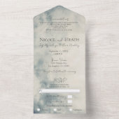 Waterverf Sky Abstract Modern Wedding All In One Uitnodiging (Binnen)