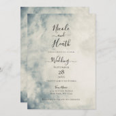  Waterverf Sky Abstract Modern Wedding Kaart (Voorkant / Achterkant)