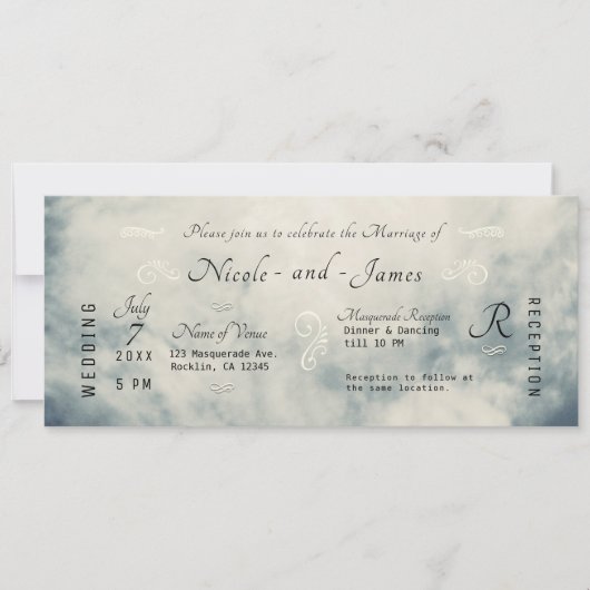  Waterverf Sky Abstract Modern Wedding Kaart (Voorkant)