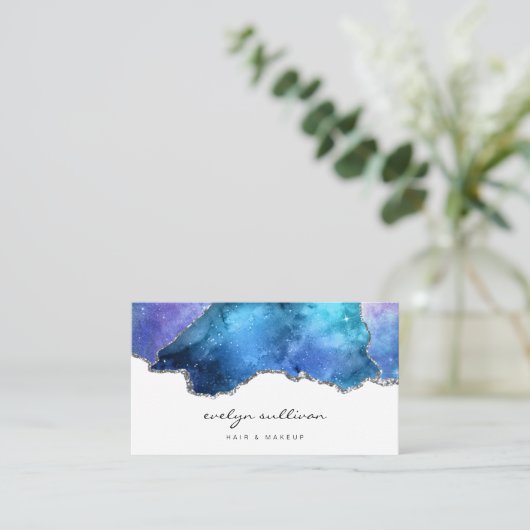 waterverf sky agate visitekaartje (Staand voorkant)