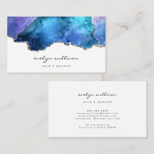 waterverf sky agate visitekaartje (Voorkant / Achterkant)