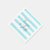 Waterverf Sky Blue Stripes Strand Geïnspireerd Tro Servet (Hoek)