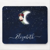 Waterverf Sky Celestial Floral Moon Stars Muismat (Voorkant)