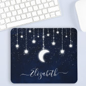 Waterverf Sky Celestial Moon Stars String Lights Muismat