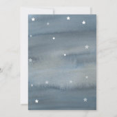 Waterverf Sky Clouds Baby Stats Foto Birth Aankondiging (Achterkant)