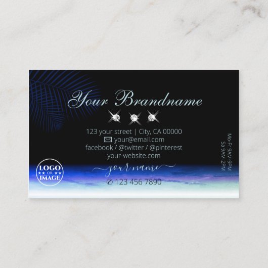 Waterverf Sky Clouds Sparking Diamonds Voeg Logo t Visitekaartje (Achterkant)