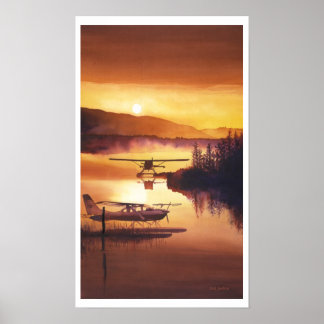 waterverf "Sky Harbour" Float Plane Poster