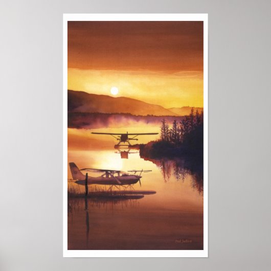 waterverf "Sky Harbour" Float Plane Poster (Voorkant)