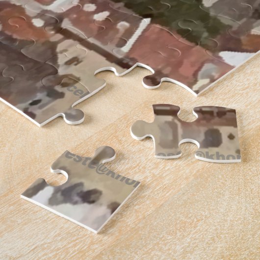 Waterverf Skyline van Lissabon Legpuzzel (Zijkant)