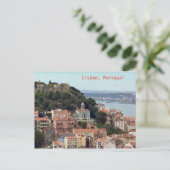Waterverf Skyline van Lissabon Portugal Briefkaart (Staand voorkant)