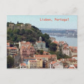 Waterverf Skyline van Lissabon Portugal Briefkaart (Voorkant)