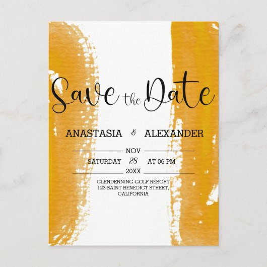 Waterverf Sla de datum op. De datum opslaan Briefkaart (Voorkant)