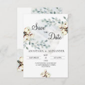 Waterverf Sla de datum op. De datum opslaan Save The Date (Voorkant / Achterkant)