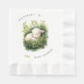 Waterverf Slaaplam Baby shower Servet (Voorkant)