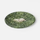 Waterverf Slaaplam groen Baby shower Papieren Bordje (Gekanteld)