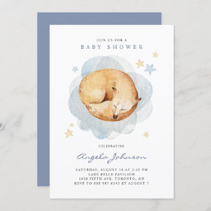 Waterverf Slaapvos Het is een Baby shower van een  Kaart